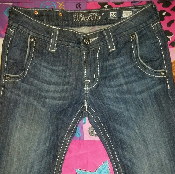 PREOWNED~MISS ME JEANS  SIZE 28 WIDE LEG - Picture 3 of 8